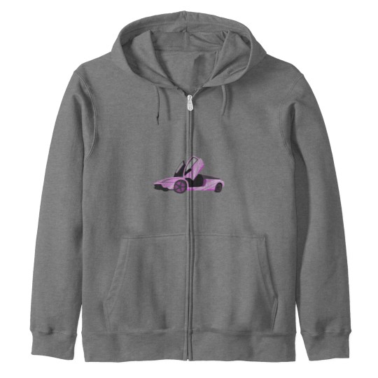Discover Pink Sports Car Zip Hoodies