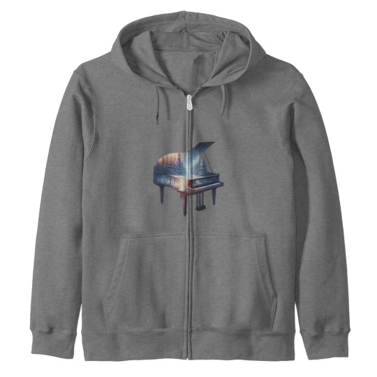 Discover Winter Melody A Piano that Resonates with Nature Active Zip Hoodies