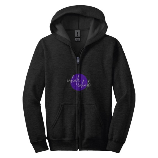 Discover Inhaleexhale Purple (white font) Zip Hoodies