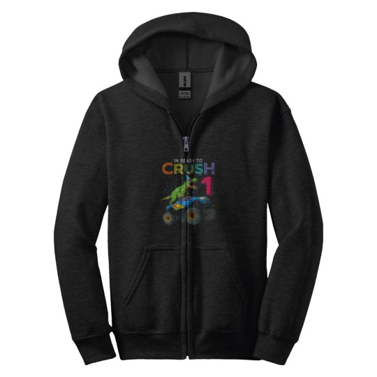 Discover Dinosaur-T-Rex-Monster-Truck-1St-Birthday-1-Yr-Old-Bday-Gift-T-Shirt Zip Hoodies