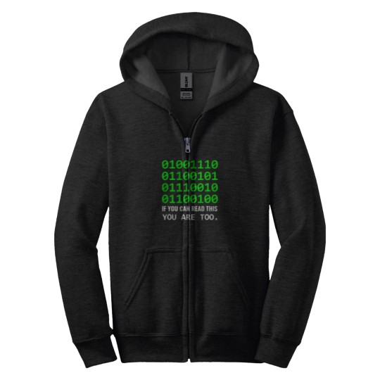 Discover Nerd Computer Binary Code For Developer Geeks  Admins T-Shirt Zip Hoodies