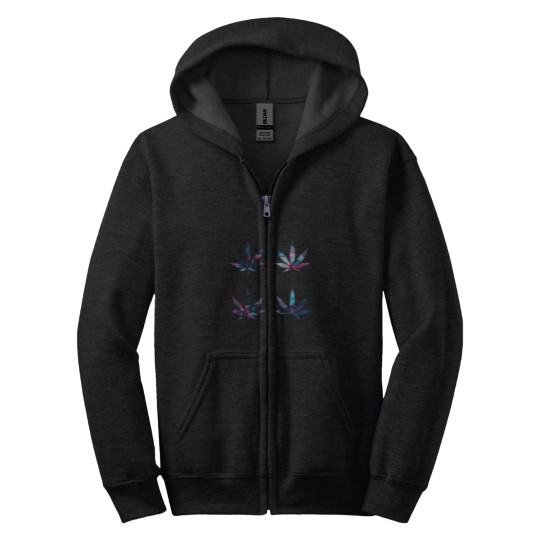 Discover Psychedelic Colors Marijuana Leaf Pattern 4Multipack Version 11 Active Zip Hoodies