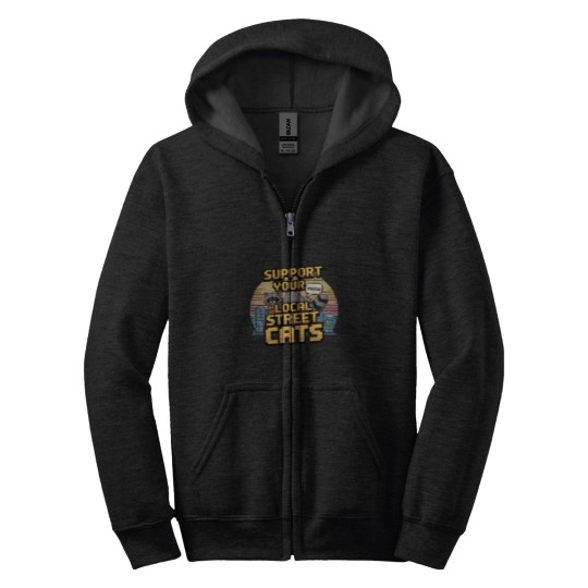 Discover Street Cats Racoon Possum - Support Your Local Street Cycling Bicycle Funny Mountain Biking Bike And Brew For Men Women Zip Hoodies